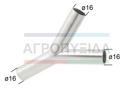 Ύψιλον Γάλακτος Μεταλλικό INOX 16X16X16mm Flaco