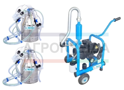 Αρμεκτική Milker -4- Αιγοπροβάτων Δύο Κάδων 30Λίτρων INOX-1,5Hp Αντλία 400Λίτρων